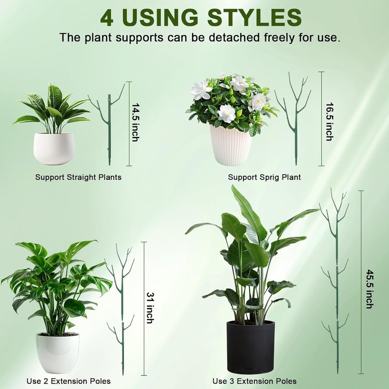 Qaobo 10 Pack Stackable Plant Support Stakes, Climbing Plant Support Structures for Monstera, Pothos, Philodendron Garden Plant Stakes for Indoor Outdoor Plants - Image 3